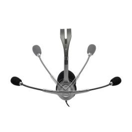 Logitech H110 Auriculares Estéreo con Micrófono Flexible giratorio, Conexión Jack 3.5mm para PC, Móvil, Tablet, Diadema Ajustable
