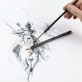FABER-CASTELL BK Lápices Acuarelables Graphite Aquarelle Negro Dureza Múltiple Mina Resistente a la Rotura Pack de 6