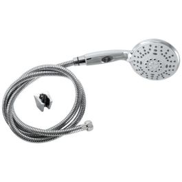 Edouard Rousseau Leptis Chrome - Ducha de Mano Flexible, 5 Chorros, Antical, Ahorro Agua, Cromada, 120mm, Extensible 1.5-2m