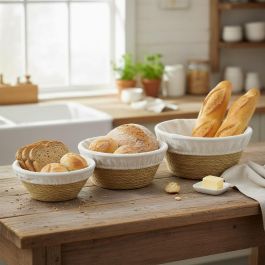 Inde Set 3 Paneras Redondas con Funda 28 cm, 25 cm, 19 cm