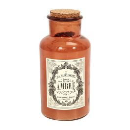 Home Deco Factory Vela Perfumada Apothicaire Flor de Algodón Ámbar Almizcle Blanco Botella Vidrio Tapón Corcho 17 cm