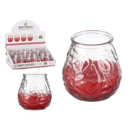 Ibergarden Vela de Geranio en Relieve Transparente, Vidrio y Parafina, 9x9.5x9 cm (24 Unidades) Precio: 42.50000007. SKU: B15TCMCGFK