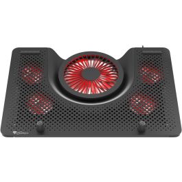 GENESIS Oxid 550 Base Refrigeradora para Portátil 17.3" (43.9 cm) 5 Ventiladores 2800 RPM, Iluminación LED Roja, Negro