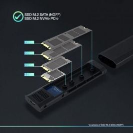 TooQ TQE-2223B Caja Externa para SSD M.2 NVMe/NGFF PCIe USB-C 3.1 Gen2 10Gbps, Sin Tornillos, Aluminio Negro, compatible 2230/2242/2260/2280, hasta 2TB TooQ TQE-2223B Caja Externa para SSD M.2 NVMe/NGFF PCIe USB-C 3.1 Gen2 10Gbps, Sin Tornillos, Aluminio Negro, compatible 2230/2242/2260/2280, hasta 2TB