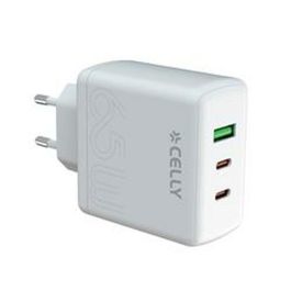 Cargador de Pared Celly TC3GAN65WEVOWH Blanco 65 W Cargador de Pared Celly TC3GAN65WEVOWH Blanco 65 W