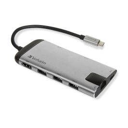 Verbatim 3 Aa Hub USB-C Multipuerto con HDMI 4K, 3x USB 3.0, Lector SD/microSD y Ethernet Gigabit para Portátiles y MacBooks con Carga PD Verbatim 3 Aa Hub USB-C Multipuerto con HDMI 4K, 3x USB 3.0, Lector SD/microSD y Ethernet Gigabit para Portátiles y MacBooks con Carga PD