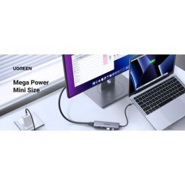 Ugreen CM511 20956A Hub USB-C 6 en 1 Plata - HDMI 4K, 3x USB 3.0, Lector SD/TF - Datos 5Gb/s