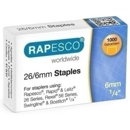 Grapas Rapesco Standard 26/6 Mm. Galvanizadas Caja De 1000 Precio: 0.79000053. SKU: B19CBKYYEL