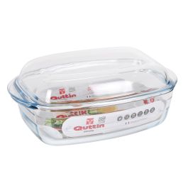 Quttin Cacerola de Vidrio Rectangular con Tapa 3L + 1.5L (3 Unidades)