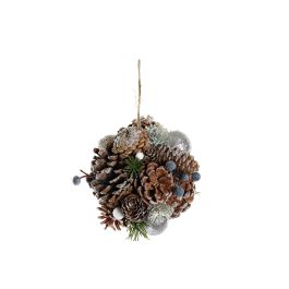DKD Home Decor Bola Decoración Navidad Alpina Nevado con Piñas y Plástico - Frutos Blancos Natural Blanco 14x20x14 cm (2 Unidades) Precio: 7.08576. SKU: B14R5SJK8K