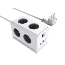 Q-connect Regleta Múltiple 10 en 1 con 6 Tomas, 3 USB y 1 USB-C, Cable 1.4m, 140x76x87mm Precio: 28.49999999. SKU: B19QYQPLLV