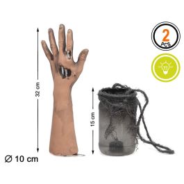 Mano Colgante Zombie Con Bote Y Luz Para Escenografía De Terror