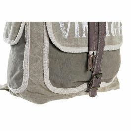 Mochila Casual DKD Home Decor Estrella Vintage Gris Algodón Piel (30 x 17 x 44 cm)