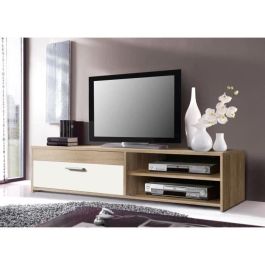 PILVI Mueble TV 120 cm Roble Sonoma y Blanco con 1 Solapa, Madera Aglomerada - Dimensiones 120x31.8x42.1 cm Precio: 79.49999959. SKU: B1CZSKM6LM