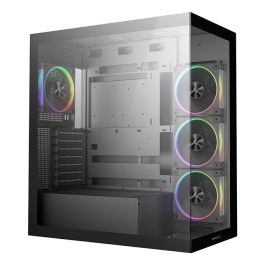 Deepcool Caja Ordenador Gaming ATX CG580V2 4F Semitorre con Vidrio Templado y RGB, Incluye 4 Ventiladores, Compatible ATX, Micro ATX, ITX