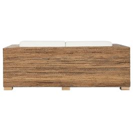 DKD Home Decor Banana 1c25 Sofá Item Home 3 Plazas con Cojines, Fibra y Teca Natural Blanco, 192x92x65 cm DKD Home Decor Banana 1c25 Sofá Item Home 3 Plazas con Cojines, Fibra y Teca Natural Blanco, 192x92x65 cm