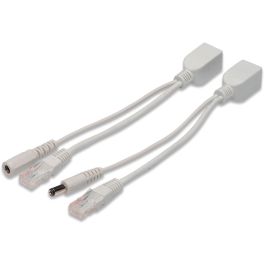 Digitus DN-95001 Juego de Cables PoE Pasivos RJ-45, Divisor e Inyector Ethernet Rápido, Color Blanco