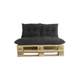 JARDÍN PRIVADO Kit Palet Clásico Colchón Pizarra + 2 Cojines Respaldo para Sofá Exterior 120x80cm Poliéster Hidrófugo Precio: 69.59000037. SKU: B1H2KL8Q8X