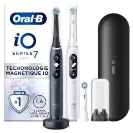 Oral-B iO 7 Oral-B iO 7 Pack de 2, cepillos de dientes eléctricos en blanco y negro, 3 cabezales, 1 estuche de viaje Precio: 376.50000025. SKU: B18FJTLVXC