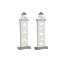 Figura Decorativa DKD Home Decor 14 x 5,5 x 40 cm Azul Blanco Faro Espirales Concha Mediterráneo (2 Unidades) Figura Decorativa DKD Home Decor 14 x 5,5 x 40 cm Azul Blanco Faro Espirales Concha Mediterráneo (2 Unidades)