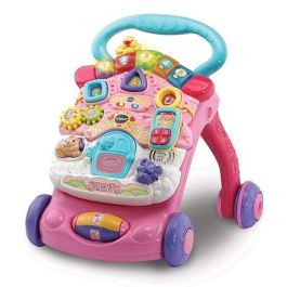 Vtech Andador Comienzandar 2 en 1 Rosa con Patas Plegables, Panel Extraíble, Luces y Sonidos, para Bebés 9-36 meses