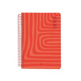 Agenda Espiral Liderpapel Syros A5 2025 Dia Pagina Color Rojo Papel 60 gr Catalan