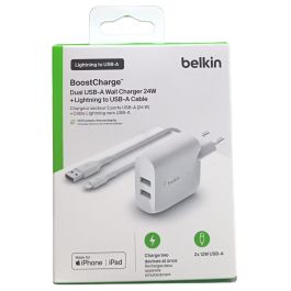 Belkin Cargador Duo 24W WCD001VF1MWH 2 Puertos USB Blanco