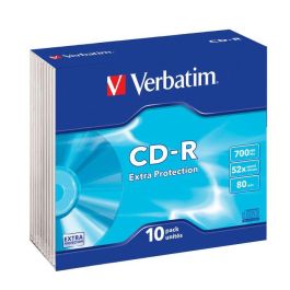 Cd-Rom Verbatim Extra Proteccion Capacidad 700Mb Velocidad 52X 80 Min Pack De 10 Unidades Caja Slim Cd-Rom Verbatim Extra Proteccion Capacidad 700Mb Velocidad 52X 80 Min Pack De 10 Unidades Caja Slim
