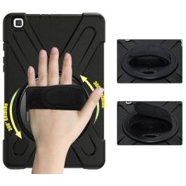 eSTUFF Funda Defender antigolpes para Galaxy Tab A 8.0 AUSTIN Negra con correa de mano y hombro, soporte 360