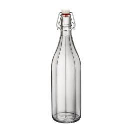 Bormioli Rocco Botella de Vidrio Oxford 1 Litro - Set 6 Unidades. Apto Lavavajillas y Frigorífico. Fabricada en Italia.