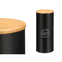 Kinvara Tarro Alto para Espagueti con Tapa de Bambú, Metal, Negro, 12x28x12 cm (Set de 12) Kinvara Tarro Alto para Espagueti con Tapa de Bambú, Metal, Negro, 12x28x12 cm (Set de 12) Precio: 89.24718. SKU: B1269DDB4W