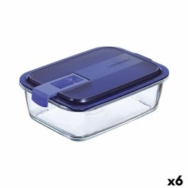 Fiambrera Hermética Luminarc Easy Box Azul Vidrio (6 Unidades) (1,22 L)