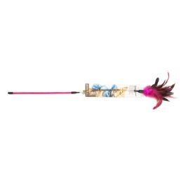 Meissa Caña Vara Juguete para Gatos con Muelle y Plumas – Juego Interactivo que Estimula su Caza Natural