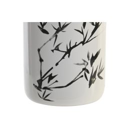 DKD Home Decor Vaso Oriental de Gres Blanco y Negro 7.6 x 11 x 7.6 cm
