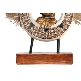DKD Home Decor Figura Oriental Buda Resina Yute Beige Azul 30.5 cm Alto (2 Unidades)