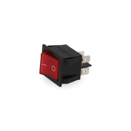 Edm Interruptor luminoso rojo empotrado 4 patillas, 16A 250V, Polipropileno