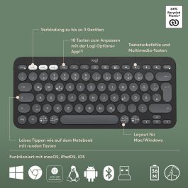 Logitech PEBBLE 2 COMBO TONAL GRAPHITE