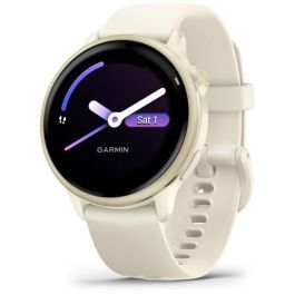 Garmin vivoactive 6 bone/lunargold alu - Reloj inteligente con GPS y pantalla AMOLED, color hueso y oro lunar.