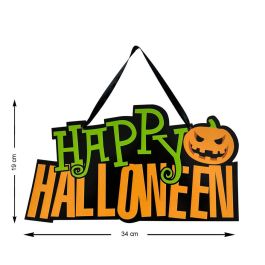 Cartel Colgante "Happy Halloween" 34x19 cm con Calabaza - Decoración Festiva Precio: 1.49999949. SKU: B1FJNG9XBK