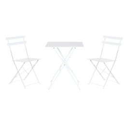 Conjunto de Mesa con 2 Sillas Home ESPRIT Blanco 60 x 60 x 71 cm