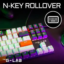 The G-Lab KEYZ-MERCURY-C/FR Teclado Gaming Mecánico TKL 3 Colores Blanco+Negro+Naranja FR