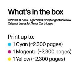HP Laserjet Pro M252n 201X Pack 3 Toner Alta Capacidad Cyan/Magenta/Yellow