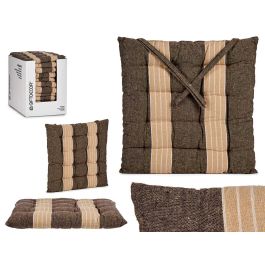 Giftdecor Cojín para Silla de Rayas Marrón/Beige, Algodón, 40x40x5.5 cm (12 Unidades) Precio: 45.50000026. SKU: S3607503
