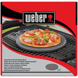 Weber 18413 Piedra para Pizza de Cordierita - Redonda, para Parrilla, Gris, 26 cm de Diámetro