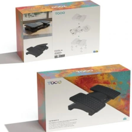 Tooq Reposapiés Ajustable/Inclinable TQFR0605-B Negro 430 x 320 x 105-130 mm