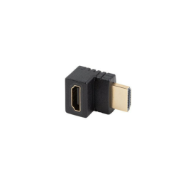 Lanberg Adaptador HDMI 4K 60Hz HDR 2.0 Macho a Hembra con Conector Angular y Contactos Bañados en Oro Negro
