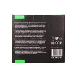 Q-connect Altavoces Bluetooth con Iluminación RGB 2x3W Control de Volumen Color Negro para PC y Consola
