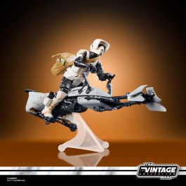 HASBRO Figura Star Wars The Mandalorian: Speeder Bike con Scout Trooper y Grogu 9cm con Accesorios