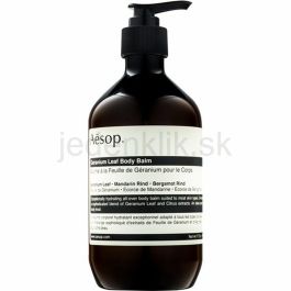 AESOP GERANIUM LEAF body balm 500 ml para hidratación profunda con aceites nutritivos y extractos cítricos para una piel radiante