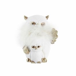 Figura Navidad Moderna DKD Home Decor Blanco Dorado 7 x 10 x 7.5 cm (2 Unidades)
